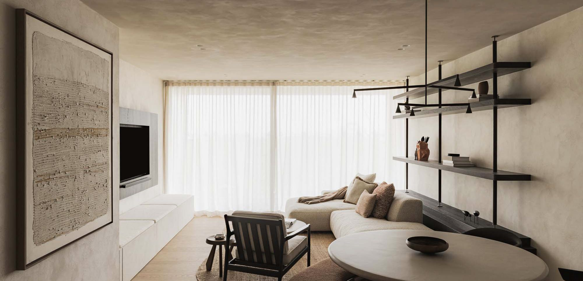 Uitgepuurd interieur in balans